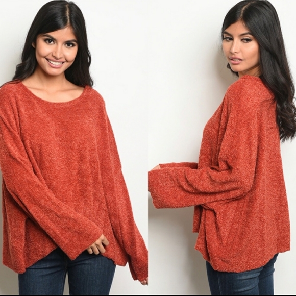 Someday Blush Sweaters - SALE🔥Rust Orange Bell Sleeve Sweater